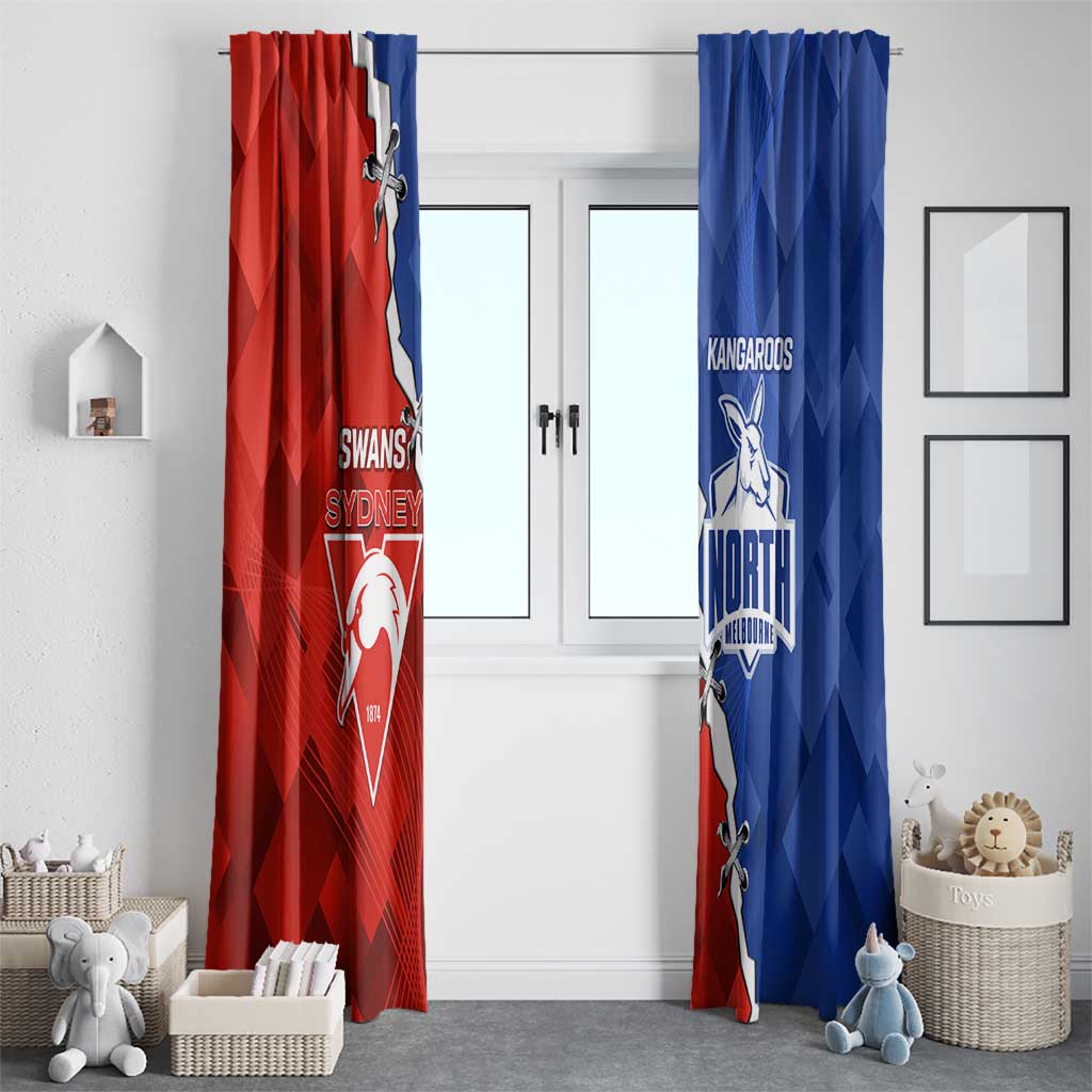 Kangaroos and Swans Window Curtain Dynamic Sporty Version