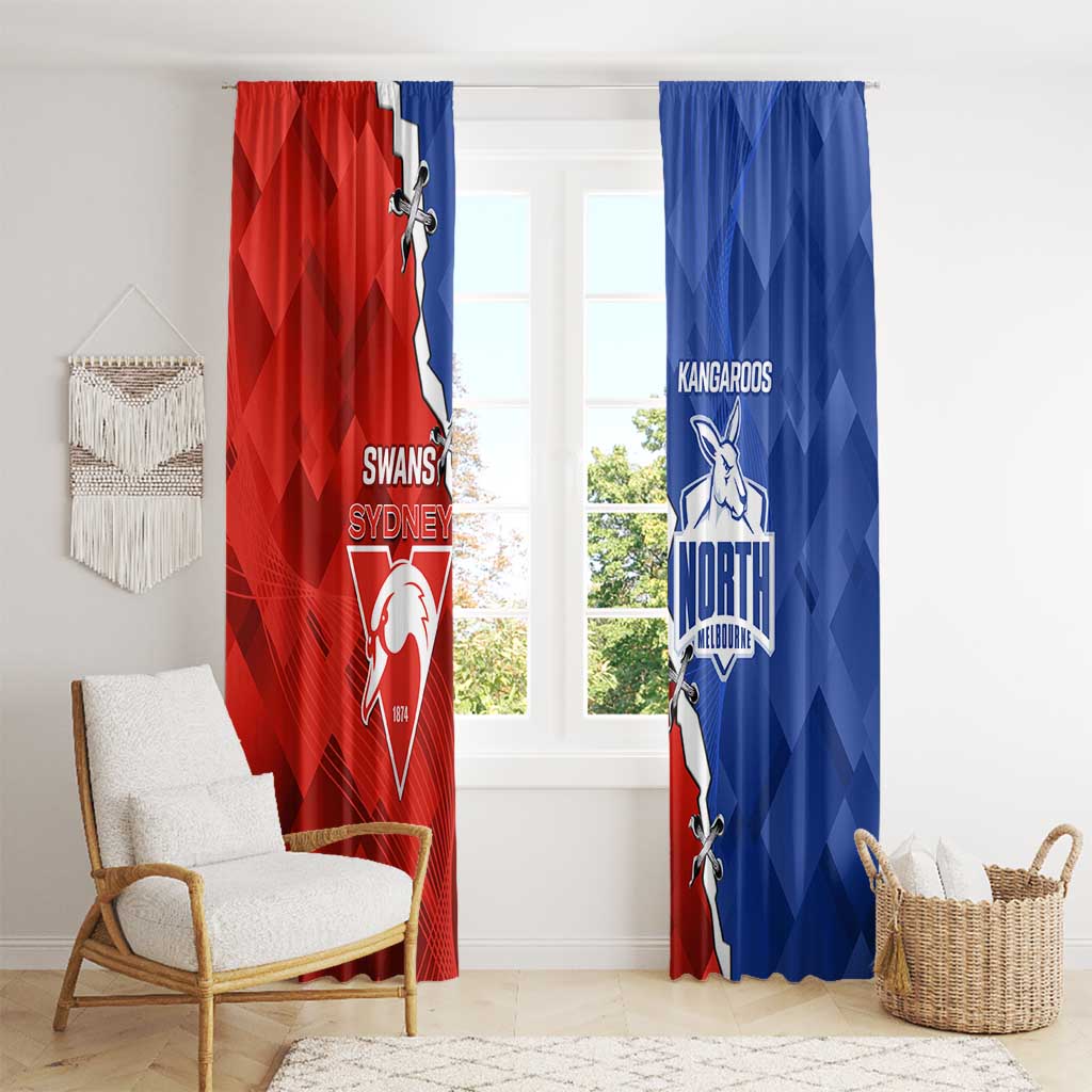 Kangaroos and Swans Window Curtain Dynamic Sporty Version