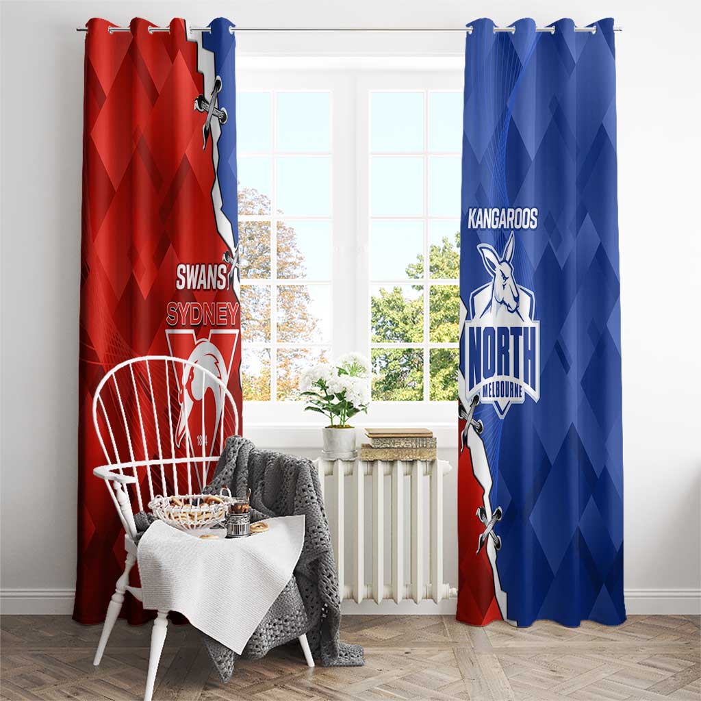Kangaroos and Swans Window Curtain Dynamic Sporty Version