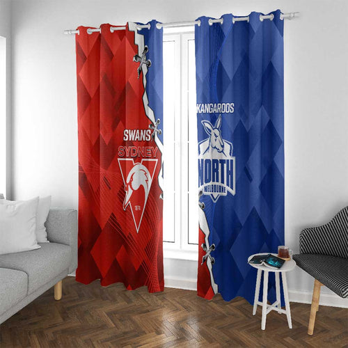 Kangaroos and Swans Window Curtain Dynamic Sporty Version