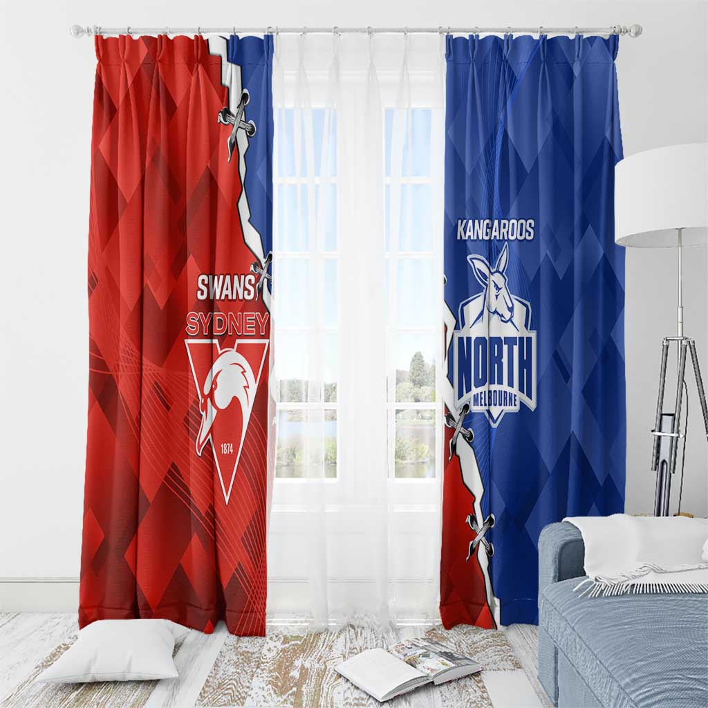 Kangaroos and Swans Window Curtain Dynamic Sporty Version