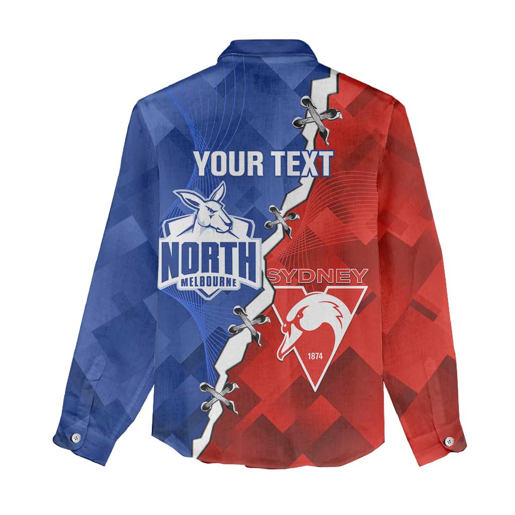 Personalised Kangaroos and Swans Women Casual Shirt Dynamic Sporty Version