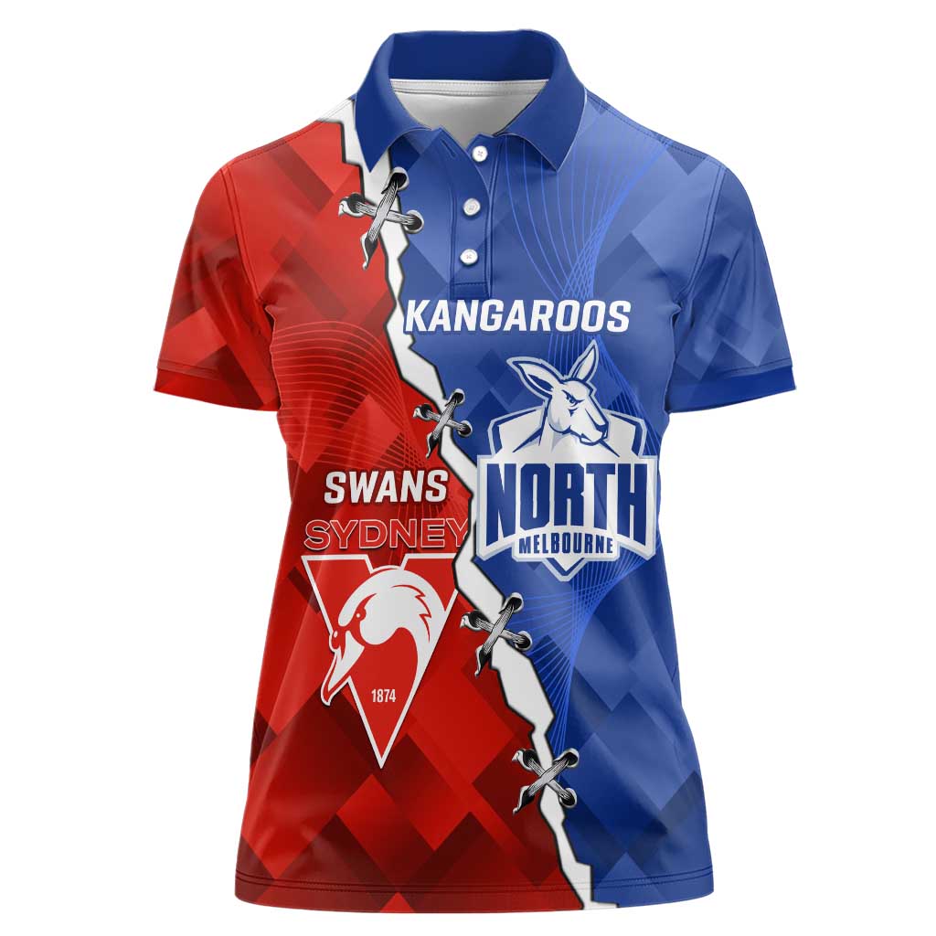 Personalised Kangaroos and Swans Women Polo Shirt Dynamic Sporty Version