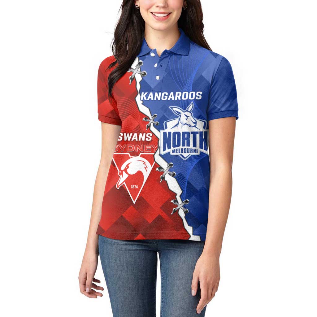 Personalised Kangaroos and Swans Women Polo Shirt Dynamic Sporty Version