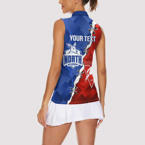 Personalised Kangaroos and Swans Women Sleeveless Polo Shirt Dynamic Sporty Version