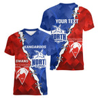 Personalised Kangaroos and Swans Women V-Neck T-Shirt Dynamic Sporty Version