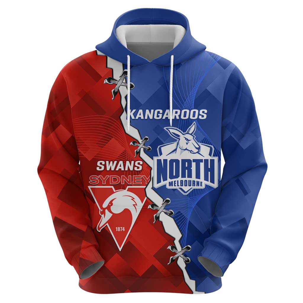 Personalised Kangaroos and Swans Zip Hoodie Dynamic Sporty Version