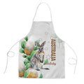 Australia Wallaby Apron Yellow Banksia Watercolor Style - Aussie Hoodie