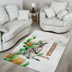 Australia Wallaby Area Rug Yellow Banksia Watercolor Style - Aussie Hoodie