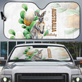 Australia Wallaby Auto Sun Shade Yellow Banksia Watercolor Style - Aussie Hoodie