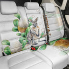 Australia Wallaby Back Car Seat Cover Yellow Banksia Watercolor Style - Aussie Hoodie