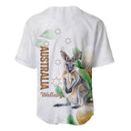 Australia Wallaby Baseball Jersey Yellow Banksia Watercolor Style - Aussie Hoodie