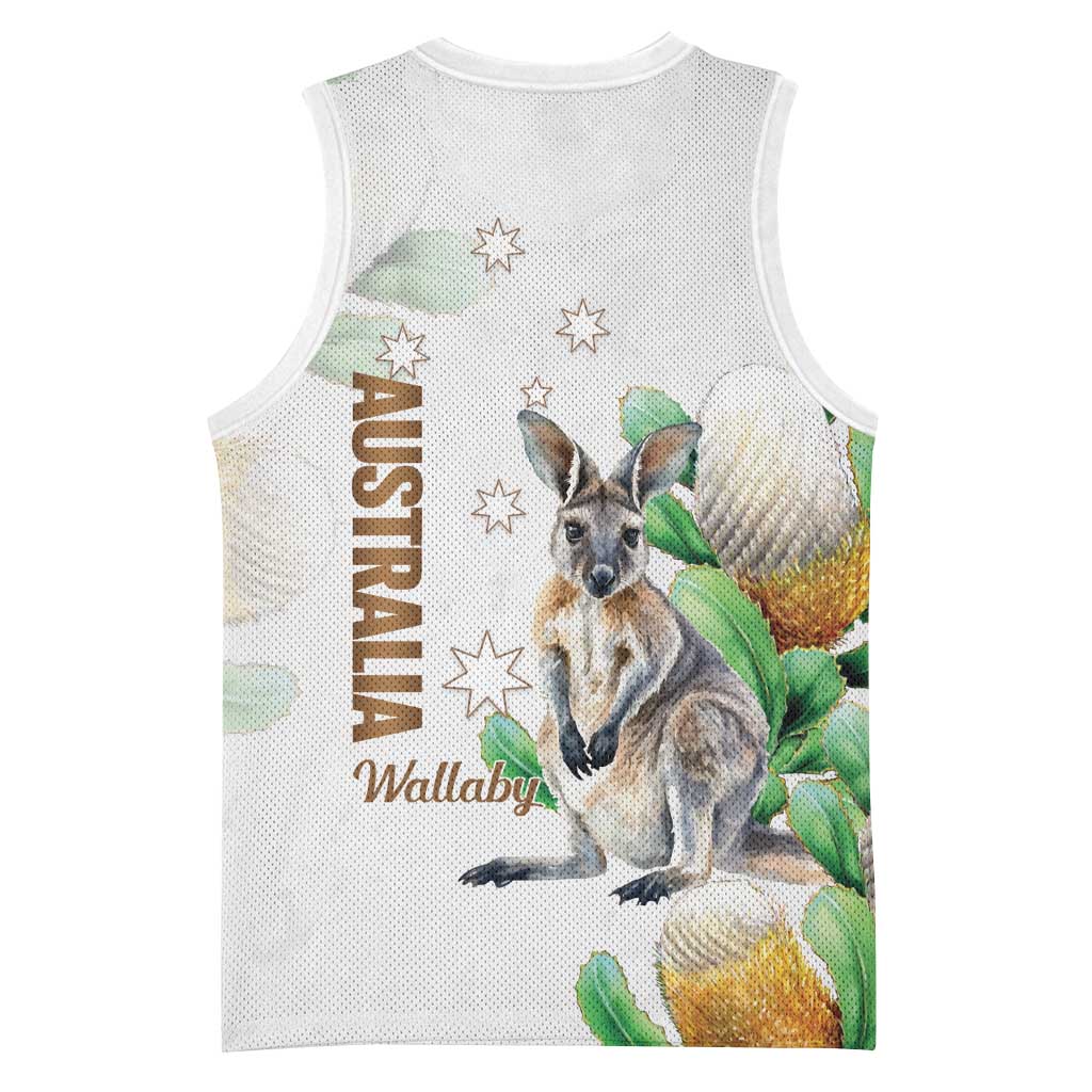 Australia Wallaby Basketball Jersey Yellow Banksia Watercolor Style - Aussie Hoodie