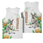 Australia Wallaby Basketball Jersey Yellow Banksia Watercolor Style - Aussie Hoodie