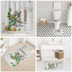 Australia Wallaby Bathroom Set Yellow Banksia Watercolor Style - Aussie Hoodie