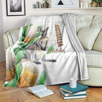 Australia Wallaby Blanket Yellow Banksia Watercolor Style - Aussie Hoodie