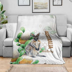 Australia Wallaby Blanket Yellow Banksia Watercolor Style - Aussie Hoodie