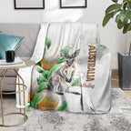 Australia Wallaby Blanket Yellow Banksia Watercolor Style - Aussie Hoodie