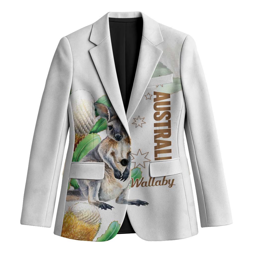 Australia Wallaby Blazer Yellow Banksia Watercolor Style - Aussie Hoodie