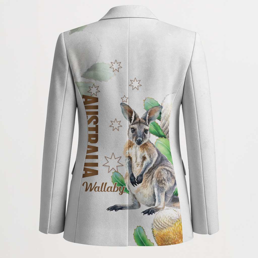 Australia Wallaby Blazer Yellow Banksia Watercolor Style - Aussie Hoodie