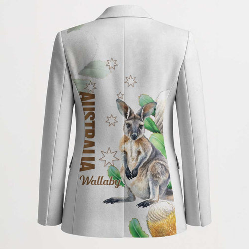 Australia Wallaby Blazer Yellow Banksia Watercolor Style - Aussie Hoodie