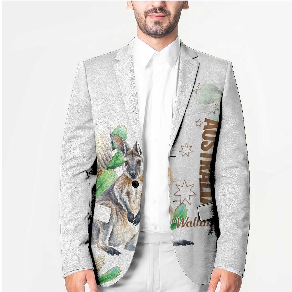 Australia Wallaby Blazer Yellow Banksia Watercolor Style - Aussie Hoodie