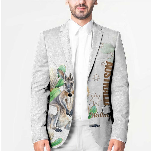 Australia Wallaby Blazer Yellow Banksia Watercolor Style - Aussie Hoodie