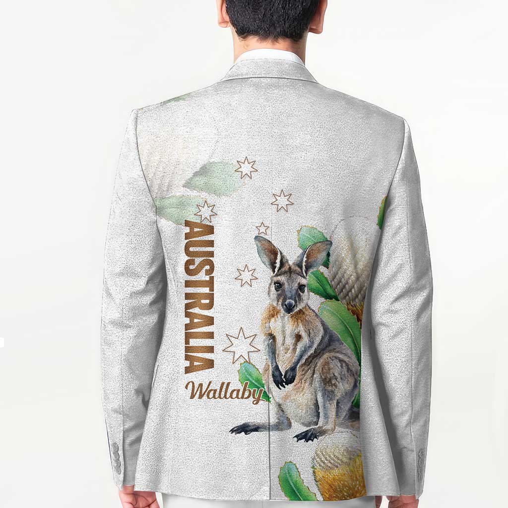 Australia Wallaby Blazer Yellow Banksia Watercolor Style - Aussie Hoodie