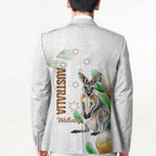 Australia Wallaby Blazer Yellow Banksia Watercolor Style - Aussie Hoodie