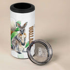 Australia Wallaby 4 in 1 Can Cooler Tumbler Yellow Banksia Watercolor Style - Aussie Hoodie