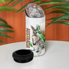Australia Wallaby 4 in 1 Can Cooler Tumbler Yellow Banksia Watercolor Style - Aussie Hoodie