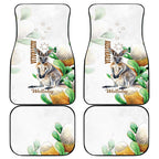 Australia Wallaby Car Mats Yellow Banksia Watercolor Style - Aussie Hoodie