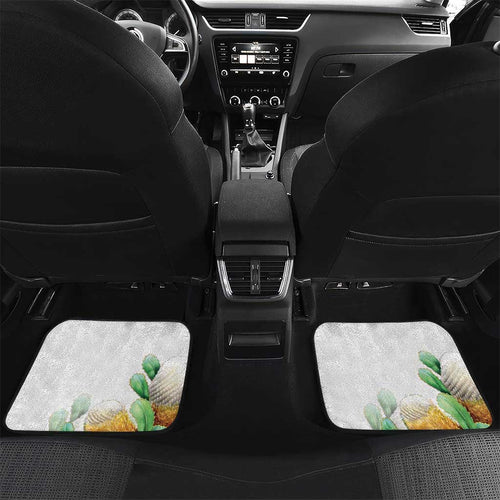 Australia Wallaby Car Mats Yellow Banksia Watercolor Style - Aussie Hoodie