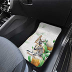Australia Wallaby Car Mats Yellow Banksia Watercolor Style - Aussie Hoodie