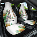 Australia Wallaby Car Seat Cover Yellow Banksia Watercolor Style - Aussie Hoodie