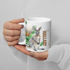 Australia Wallaby Ceramic Mug Yellow Banksia Watercolor Style - Aussie Hoodie