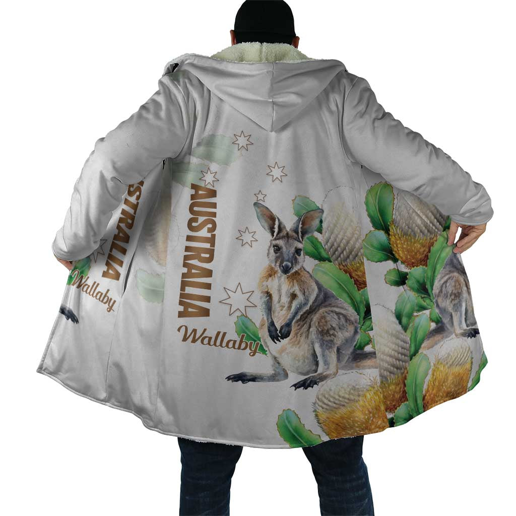 Australia Wallaby Cloak Yellow Banksia Watercolor Style - Aussie Hoodie