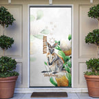 Australia Wallaby Door Cover Yellow Banksia Watercolor Style - Aussie Hoodie