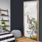 Australia Wallaby Door Cover Yellow Banksia Watercolor Style - Aussie Hoodie