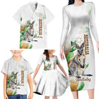 Australia Wallaby Family Matching Long Sleeve Bodycon Dress and Hawaiian Shirt Yellow Banksia Watercolor Style - Aussie Hoodie