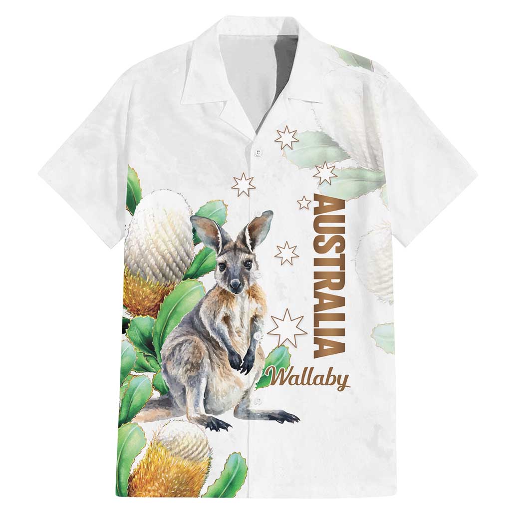 Australia Wallaby Family Matching Mermaid Dress and Hawaiian Shirt Yellow Banksia Watercolor Style - Aussie Hoodie