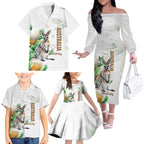 Australia Wallaby Family Matching Off The Shoulder Long Sleeve Dress and Hawaiian Shirt Yellow Banksia Watercolor Style - Aussie Hoodie