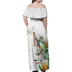 Australia Wallaby Family Matching Off Shoulder Maxi Dress and Hawaiian Shirt Yellow Banksia Watercolor Style - Aussie Hoodie