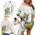 Australia Wallaby Family Matching Off Shoulder Short Dress and Hawaiian Shirt Yellow Banksia Watercolor Style - Aussie Hoodie