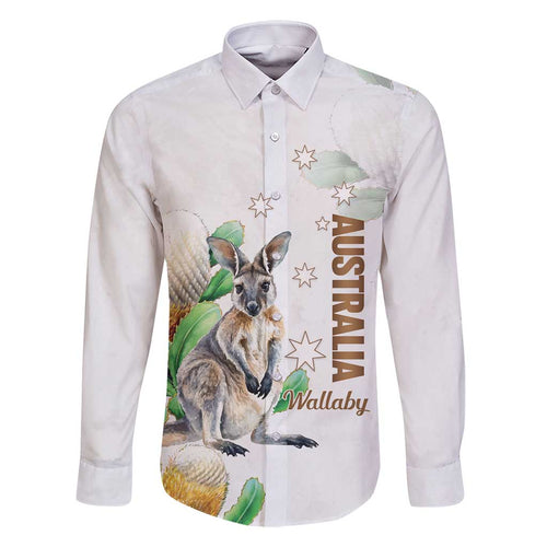 Australia Wallaby Family Matching Off Shoulder Short Dress and Hawaiian Shirt Yellow Banksia Watercolor Style - Aussie Hoodie