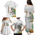 Australia Wallaby Family Matching Puletasi and Hawaiian Shirt Yellow Banksia Watercolor Style - Aussie Hoodie