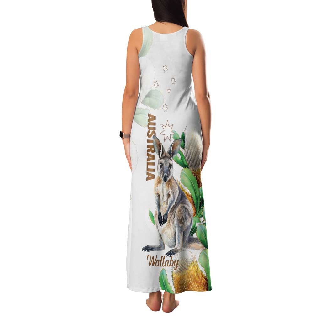 Australia Wallaby Family Matching Tank Maxi Dress and Hawaiian Shirt Yellow Banksia Watercolor Style - Aussie Hoodie