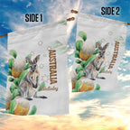 Australia Wallaby Garden Flag Yellow Banksia Watercolor Style - Aussie Hoodie