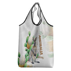 Australia Wallaby Grocery Bag Yellow Banksia Watercolor Style - Aussie Hoodie