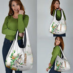 Australia Wallaby Grocery Bag Yellow Banksia Watercolor Style - Aussie Hoodie